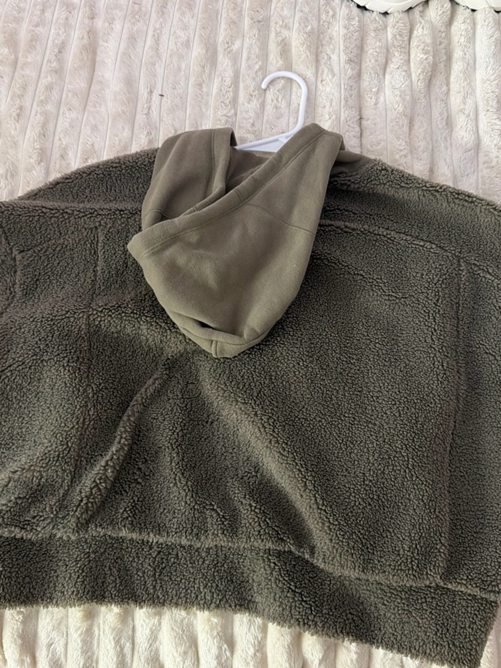 lululemon athletica Olive Green Sherpa Hooded Jacket